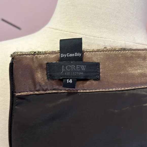 JCrew Collection Metallic Plaid Italian Wool Pencil Skirt - Picture 6 of 8